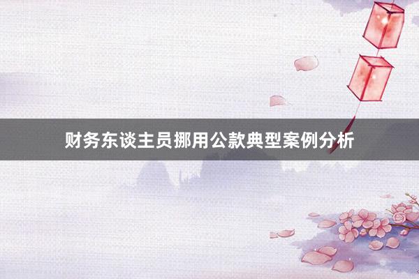 财务东谈主员挪用公款典型案例分析